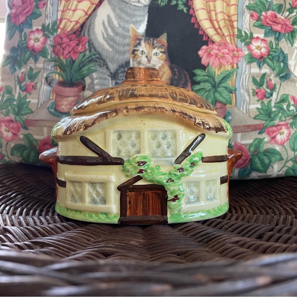 Cottage Ware Tea Sugar Burlington Ware J Shaw & Sons 4 1/2” Tall 6 1/2” Long